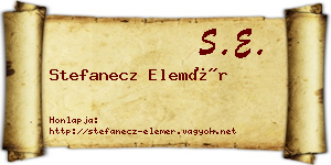 Stefanecz Elemér névjegykártya